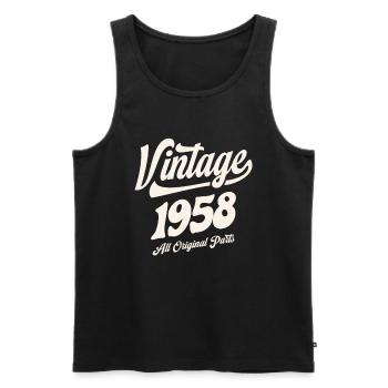 1958 66e anniversaire cadeaux 66 ans hommes femmes - Débardeur bio Premium Homme - noir - Devant - Michal (187cm)