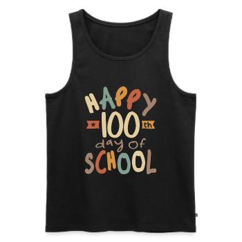 100th Day of School Teachers Kids Child Happy 100 - Men's Premium Organic Tank Top - black - Front - Michal (187cm)