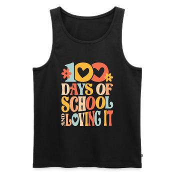 100 Tage Schule und Liebe - Männer Premium Bio Tank Top - Schwarz - Vorne - AI Model Male 178 light (178cm)