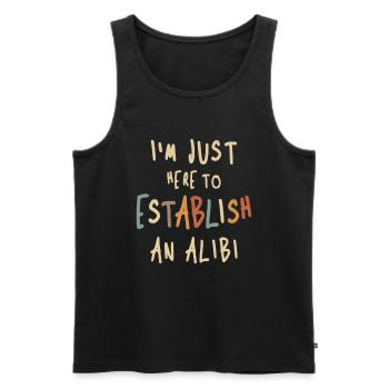 07 establish - Men's Premium Organic Tank Top - black - Front - AI Model Male 178 light (178cm)