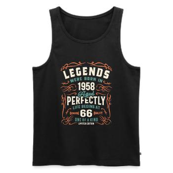 1958 66e anniversaire cadeaux 66 ans hommes femmes - Débardeur bio Premium Homme - noir - Devant - Michal (187cm)