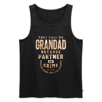 Opa weil Komplize - Lustiger Opa - Männer Premium Bio Tank Top - Schwarz - Vorne - AI Model Male 178 light (178cm)