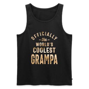 Officially the World's Coolest Grampa - Funny Gram - Men's Premium Organic Tank Top - black - Front - AI Model Male 178 light (178cm)