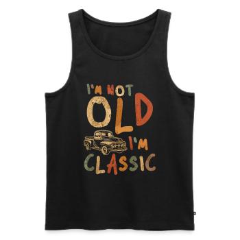 Ich bin nicht alt, ich bin ein klassisches lustiges Auto - Männer Premium Bio Tank Top - Schwarz - Vorne - AI Model Male 178 light (178cm)