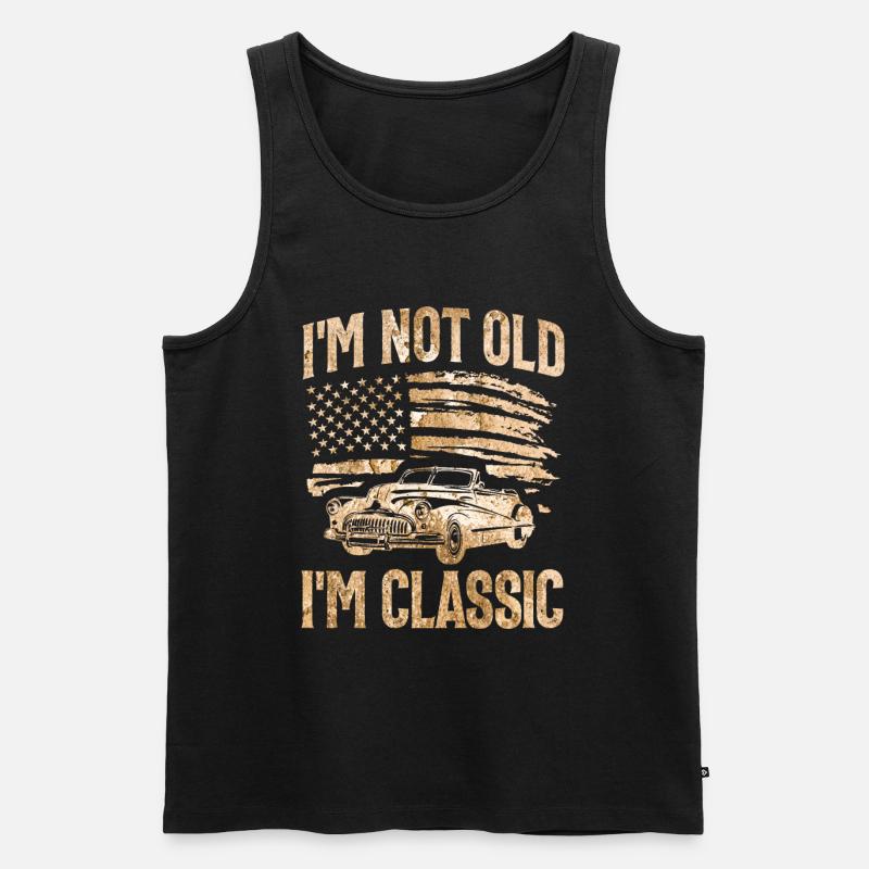 Ich bin nicht alt, ich bin ein klassischer Oldtimer, ein lustiges Auto - Männer Premium Bio Tank Top - Schwarz