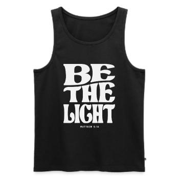 Sei das Licht Matthäus 5:14 Bibelverse christlich - Männer Premium Bio Tank Top - Schwarz - Vorne - AI Model Male 178 light (178cm)