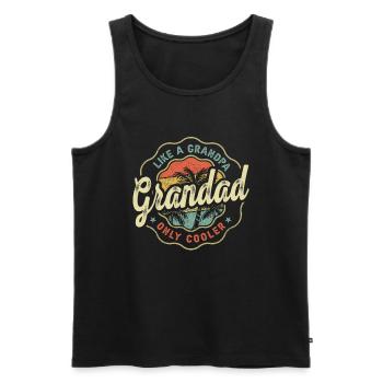 Grand-père comme un grand-père seulement glacière - Fête des pères - Débardeur bio Premium Homme - noir - Devant - AI Model Male 178 light (178cm)