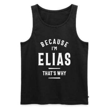 Because I'm Elias That's Why Name Elias - Men's Premium Organic Tank Top - black - Front - AI Model Male 178 light (178cm)