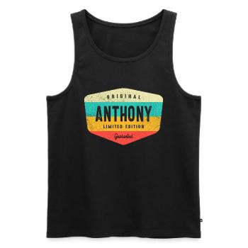 Anthony Personalisierter Name - Anthony - Männer Premium Bio Tank Top - Schwarz - Vorne - AI Model Male 178 light (178cm)
