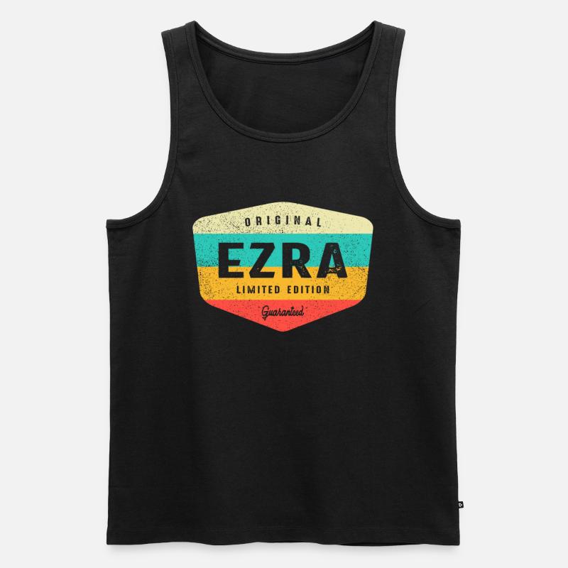Ezra Personalisierter Name - Ezra - Männer Premium Bio Tank Top - Schwarz