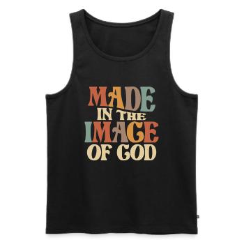 Image Of God Christian Quote - Men's Premium Organic Tank Top - black - Front - Michal (187cm)