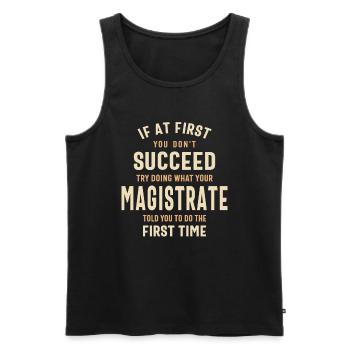 Sagesse du magistrat - Stratégie de réussite - Débardeur bio Premium Homme - noir - Devant - AI Model Male 178 light (178cm)