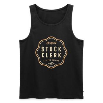 Commis aux stocks d’origine - Expertise en inventaire - Débardeur bio Premium Homme - noir - Devant - AI Model Male 178 light (178cm)