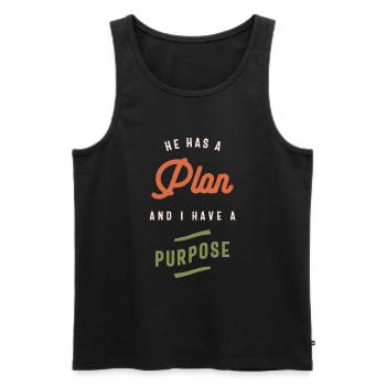 Divine Plan Purposeful Life Christian Quote - Men's Premium Organic Tank Top - black - Front - AI Model Male 178 light (178cm)