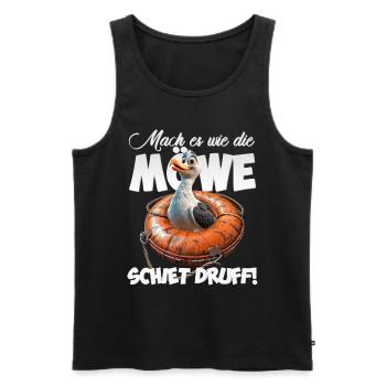 Freche Möwe #lovely toons - Männer Premium Bio Tank Top - Schwarz - Vorne - AI Model Male 178 light (178cm)