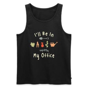 Ich werde in meinem Büro sein Landschaftsgärtner - Männer Premium Bio Tank Top - Schwarz - Vorne - Michal (187cm)