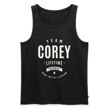 Team Corey Lebenslanges Mitglied Lustiger Name Corey - Männer Premium Bio Tank Top - Schwarz - Vorne - Michal (187cm)