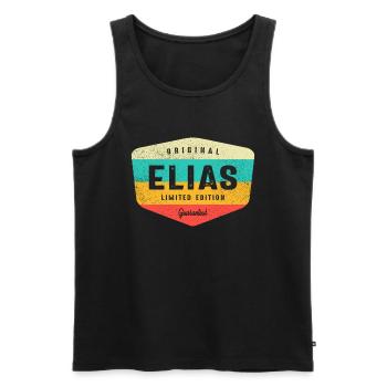 Elias Personalized Name - Elias - Men's Premium Organic Tank Top - black - Front - AI Model Male 178 light (178cm)