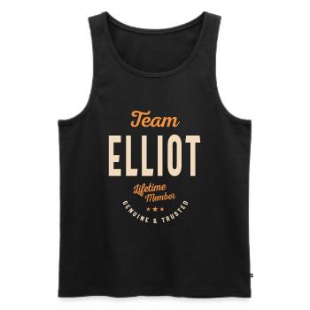 Membre à vie de l’équipe Elliot - Nom Elliot - Débardeur bio Premium Homme - noir - Devant - Michal (187cm)