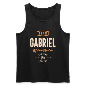 Team Gabriel Mitglied auf Lebenszeit - Name Gabriel - Männer Premium Bio Tank Top - Schwarz - Vorne - Michal (187cm)
