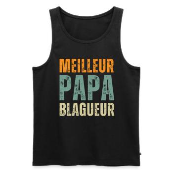 Bester Joker-Vater - Männer Premium Bio Tank Top - Schwarz - Vorne - AI Model Male 178 light (178cm)