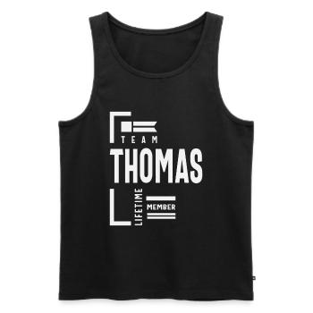 Team Thomas Lifetime Member - Name Thomas - Men's Premium Organic Tank Top - black - Front - AI Model Male 178 light (178cm)