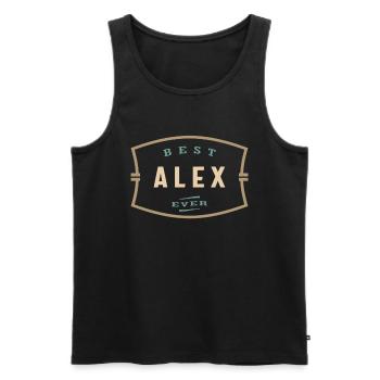 Best Alex Ever Funny Name Alex - Men's Premium Organic Tank Top - black - Front - AI Model Male 178 light (178cm)