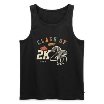 Abschlussklasse 2026 Erster Schultag - Männer Premium Bio Tank Top - Schwarz - Vorne - AI Model Male 178 light (178cm)