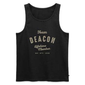 Team Deacon Lifetime Member Funny Name Deacon - Men's Premium Organic Tank Top - black - Front - AI Model Male 178 light (178cm)