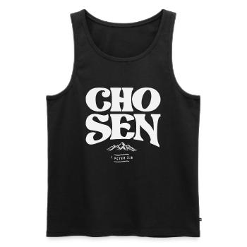 Chosen 1 Peter 2:9 Christian Quote - Men's Premium Organic Tank Top - black - Front - Michal (187cm)