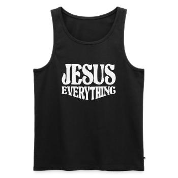 Jésus Tout Citation chrétienne inspirante - Débardeur bio Premium Homme - noir - Devant - Michal (187cm)