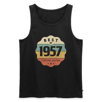 1957 67e anniversaire cadeaux 67 ans hommes femmes - Débardeur bio Premium Homme - noir - Devant - Michal (187cm)