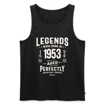 1953 71e anniversaire Cadeaux 71 ans Hommes Femmes - Débardeur bio Premium Homme - noir - Devant - Michal (187cm)