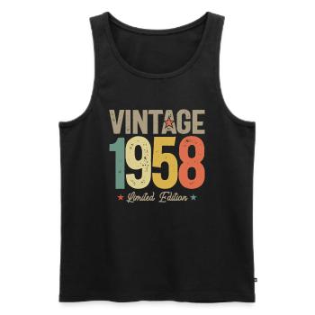 1958 66e anniversaire cadeaux 66 ans hommes femmes - Débardeur bio Premium Homme - noir - Devant - Michal (187cm)