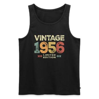 1956 68e anniversaire cadeaux 68 ans hommes femmes - Débardeur bio Premium Homme - noir - Devant - Michal (187cm)