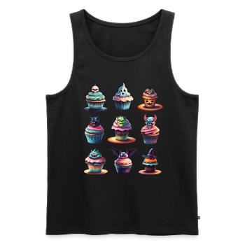 Halloween Cupcakes. - Men's Premium Organic Tank Top - black - Front - AI Model Male 178 light (178cm)