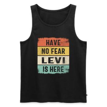 Keine Angst, Levi ist hier - Männer Premium Bio Tank Top - Schwarz - Vorne - AI Model Male 178 light (178cm)
