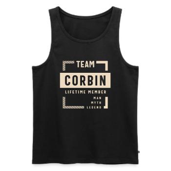 Team Corbin Name des lebenslangen Mitglieds Corbin - Männer Premium Bio Tank Top - Schwarz - Vorne - Michal (187cm)