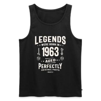 1963 61e anniversaire Cadeaux 61 ans Hommes Femmes - Débardeur bio Premium Homme - noir - Devant - Michal (187cm)