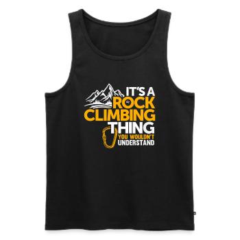 It's a Rock Climbing Thing - Rock Climber - Men's Premium Organic Tank Top - black - Front - AI Model Male 178 light (178cm)