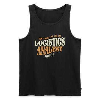 Proud Logistics Analyst - Men's Premium Organic Tank Top - black - Front - Michal (187cm)