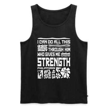 Empowered by Faith - Philippians 4:13 Christian - Men's Premium Organic Tank Top - black - Front - AI Model Male 178 light (178cm)