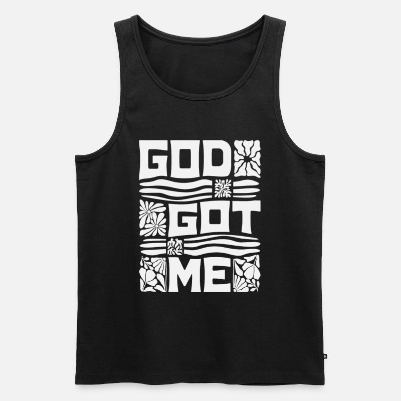 Christliches Zitat - Gott hat mich - Männer Premium Bio Tank Top - Schwarz