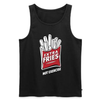 Extra Fries Not Exercise Sport Fitness - Männer Premium Bio Tank Top - Schwarz - Vorne - Michal (187cm)