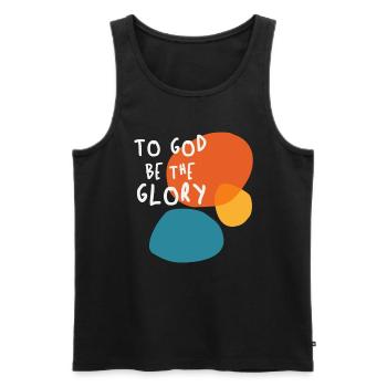 Gott sei die Ehre - erhebendes christliches Zitat - Männer Premium Bio Tank Top - Schwarz - Vorne - AI Model Male 178 light (178cm)