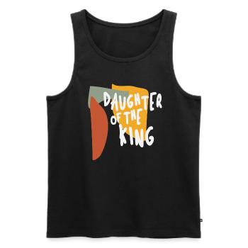 Daughter of the King - Empowering Christian Quote - Men's Premium Organic Tank Top - black - Front - Michal (187cm)