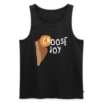 Choose Joy - erhebendes christliches Zitat - Männer Premium Bio Tank Top - Schwarz - Vorne - AI Model Male 178 light (178cm)