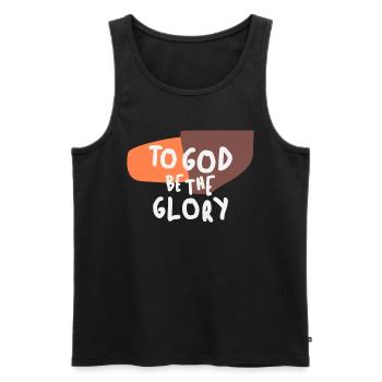 Gott sei die Ehre - Inspirierendes christliches Zitat - Männer Premium Bio Tank Top - Schwarz - Vorne - AI Model Male 178 light (178cm)
