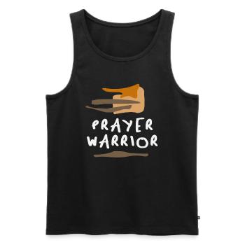 Prayer Warrior - Starker und ermächtigender Christ - Männer Premium Bio Tank Top - Schwarz - Vorne - AI Model Male 178 light (178cm)