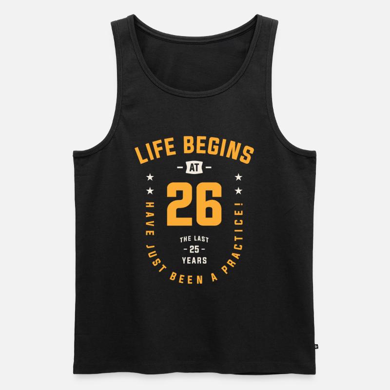 Das Leben beginnt mit dem 26. - 26. Geburtstag - Männer Premium Bio Tank Top - Schwarz